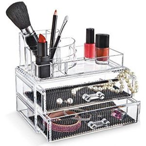 Direct Retail Products Make-up Organizer, acryl, groot, met laden, transparant