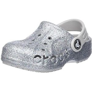 Crocs Baya Clog T, uniseks klompen voor jongens, glitter zilver, 24/25 EU