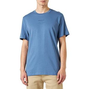 MUSTANG Heren Style Alex C Print T-shirt, Moonlight Blue 5169, S, Moonlight Blue 5169, S