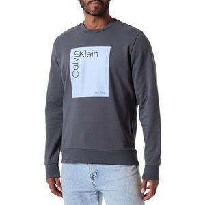 Calvin Klein Sweatshirt met vierkant logo voor heren Pullover Hoody, IJzeren Poort, 3XL grote maten