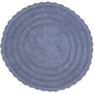DII Crochet Collection Omkeerbare Badmat, rond, 27,5 cm diameter, Stonewash blauw