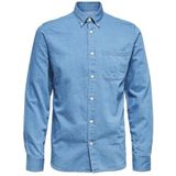 SELECTED HOMME Heren Slhregrick-denim shirt Ls S Noos overhemd, blauw (medium blue denim), XXL