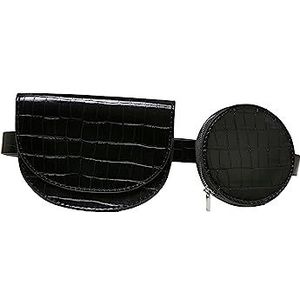 Urban Classics Unisex Croco synthetisch leer Double Beltbag handtas organizer, zwart, één maat
