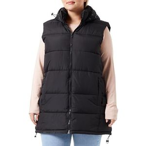 Noisy may NMNEW Aurora Hood Vest NOOS Curve gewatteerd vest, zwart, 48, zwart, 48