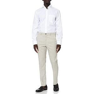 Seidensticker Heren business hemd - regular fit - strijkvrij - haaivis kraag - lange mouwen - 100% katoen, wit (01 wit), 39