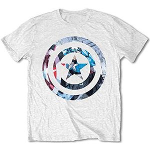 T-Shirt # Xxl White Unisex # Captain America Knock-Out