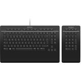 3Dconnexion Keyboard Pro with Numpad (toetsenbord, bedraad, apart nummerblok, Duitse lay-out - QWERTZ), mat zwart