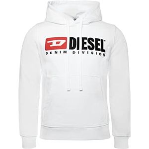 Diesel S-Ginn-Hood-DIV Sweatshirt voor volwassenen, uniseks, Helder wit, XS