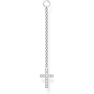 Thomas Sabo Dames oorbel hanger kruis zilver, 925 sterling zilver, 4,10 cm, Sterling zilver, Niet van toepassing.