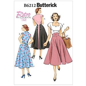 Butterick Patterns 6212, Misses Jurk, maten, linnen, meerkleurig, E5 (14-16-18-20-22)