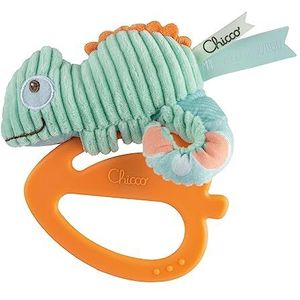 My Sweet Doudou Kameleon Bijtring, Kameleon Trickle gemaakt van kwaliteitsstoffen, zachte kunststof ring, verlichting tijdens tandjes, babyspeelgoed, 3-18 maanden
