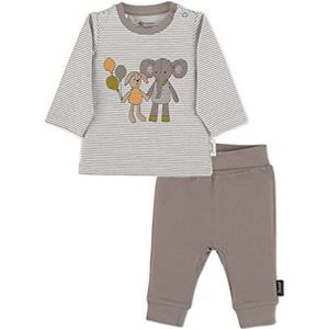 Sterntaler Uniseks babyset shirt met lange mouwen en broek olifant Eddy pyjama voor kleine kinderen, grijs, normaal, grijs, 62 cm