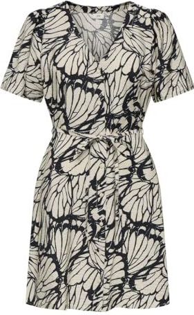 JdY Dames Jdytroya Life S/S Short Dress WVN Dia, Tapioca, XS