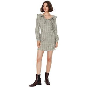 TRENDYOL Mini A-lijn regular jurk voor dames, Kaki, 36