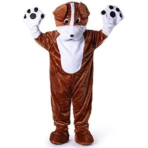 Dress Up America Deluxe Bulldog Mascot Warm Costume - Volwassenen One Size.