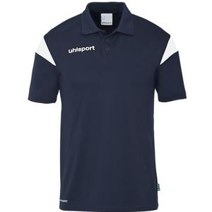 uhlsport Squad 27 Poloshirt voor heren, dames en kinderen, T-shirt met polokraag, marine/wit, 164 cm