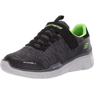 Skechers Equalizer 3.0-Aquablast sneakers voor jongens, Zwart Houtskool Textiel Zwart Lime Trim, 27 EU