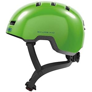 ABUS kinderhelm Skurb Kid - robuuste fietshelm in skaterlook met ruimte voor een vlecht of staart in diverse designs - voor meisjes en jongens - Groen, maat S