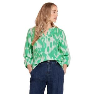 Street One Dames Ls_Printed Shitcollar Blouse W Shirt, Soft Grass Green, 40