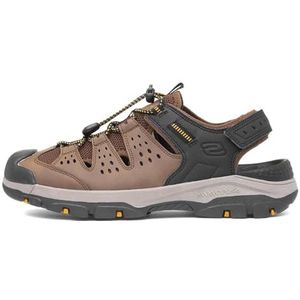 Skechers Heren TRESMEN Menard sandalen, bruin zwart synthetisch/mesh, 43 EU, Bruin Zwart Synthetisch Mesh, 44 EU