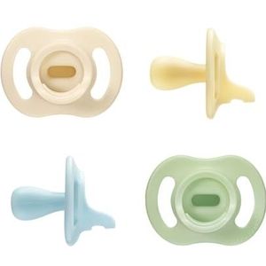 Tommee Tippee Ultralichte StayPut 0-6 m, set van 4 fopspeen, eendelig siliconen design