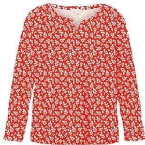 TOM TAILOR Dames T-shirt met lange mouwen 1035400, 31119 - Red Floral Design, M
