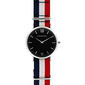 Andreas Osten Unisex analoog kwartshorloge met nylon armband AO-100, Manchet