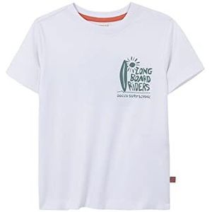 Gocco Print Wave T-shirt voor kinderen, Optisch wit, 3-4 jaar