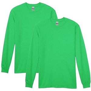 Gildan T-shirt met lange mouwen voor heren, stijl G5400, 2-pack, Iers groen, L