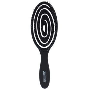 Zenner Flex Ovale Haarborstel – Flexibele Ontwarringsborstel met Nylonpinnen en Antistatische Borstels – Voor Nat of Droog Haar – Zachte Verzorging voor Alle Haartypes, Ook Breekbaar Haar