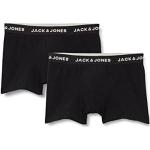 JACK&JONES Heren JACBENTO Organic Trunks 2 Pack Boxer Shorts, Zwart/Pack: Zwart, L