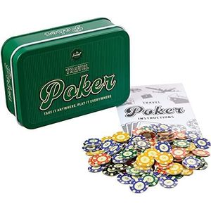 Funtime Gifts Travel Poker Compact Portable Pocket Sized Game Tin Set Gift, multi-gekleurd, PL7440