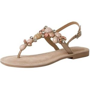 Tamaris - 1-28163-42 430 - Damessandalen - Ivory Comb - Leer en Textiel
