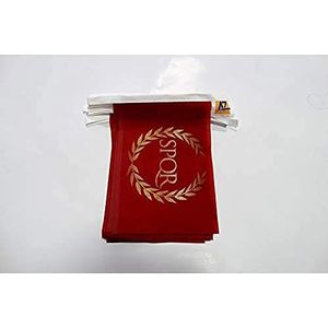 AZ FLAG - Vlagslinger Romeinse Rijk - 6 meter met 20 Romeinse vlaggen - Julius Caesar van 21 x 14 cm - Kleine vlaggen 100% Polyester - 60 g
