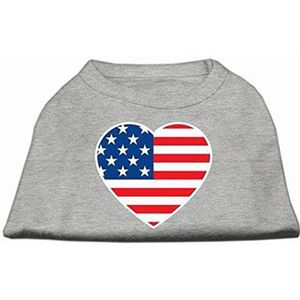 Mirage American Flag Heart Screen Print Shirt, XXX-Large, Grijs