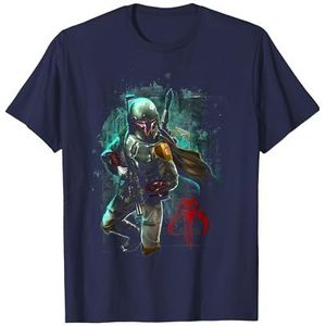 Star Wars Mandalorian Warrior T-shirt voor heren, Chinees Navy Blauw, L