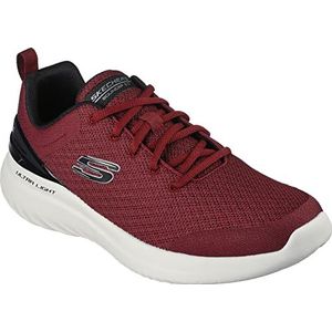 Skechers Bounder 2.0 Nasher sneakers voor heren, bordeaux/mesh/zwart trim, 49 EU, Burgundy Mesh Black Trim, 49 EU