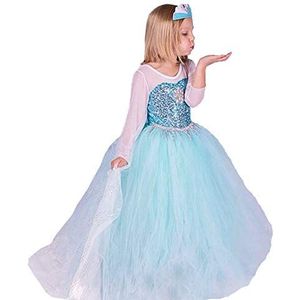 ELSA & ANNA® Meisjes Jurk Snow Queen Princess Dress Halloween Kostuum Jurken FR314 (4-5 jaar)