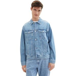 TOM TAILOR Denim Heren 1040199 Jeansjack, 10118-Used Light Stone Blue Denim, S, 10118 - Used Light Stone Blue Denim, S