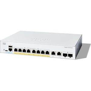 Cisco Catalyst 1200-8P-E-2G Smart Switch, 8 Port GE, PoE, Ext PS, 2x1GE Combo, Beperkte levenslange bescherming (C1200-8P-E-2G)