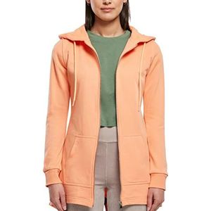 Urban Classics Sweatshirt voor dames, sweatjack, parka, capuchontrui met ritssluiting, verkrijgbaar in 8 kleuren, maat XS tot 5XL, oranje (papaya), S