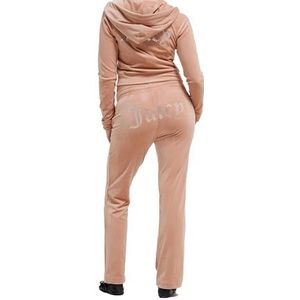 Juicy Couture Velour Track Pants met diamant-branding, Café Au Lait, S