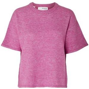 SELECTED FEMME T-shirt voor dames, Phlox Pink/Detail: melange, S