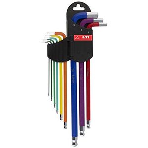 Krino 65101014 Set 9 stuks inklapbare sleutels kleurrijk 1,5 tot 10 magneten, staal