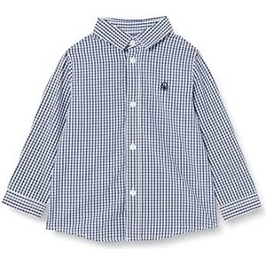 United Colors of Benetton Uniseks blouse voor kinderen en jongens, Blauw geruit 949, 1 jaar