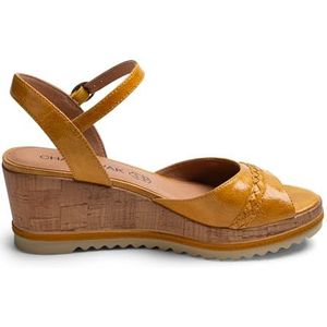 CHATTAWAK Dames 9JODYYELLOW37 sandalen met hak, geel, 37 EU, Geel, 37 EU