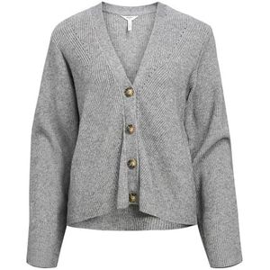 Object OBJDITTE RE L/S Knit Cardigan NOOS, Medium grijs (grey melange), M