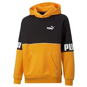 PUMA - Power Colorblock Hoodie FL B, Fleece sweatshirt, Unisex kinderen, Tangerine, 6 jaar