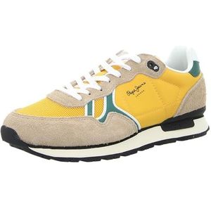 Pepe Jeans Heren Brit Fun M Sneaker, geel (Rugby geel), 11 UK, Geel Rugby Geel, 46 EU