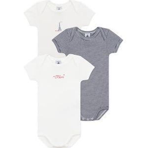 Petit Bateau Noi Body met korte mouwen (set van 3), uniseks, Versie 1., 3 Maanden